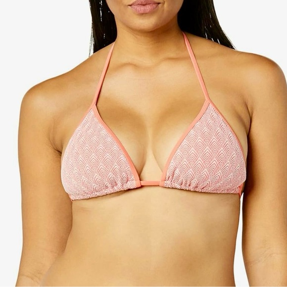 Body Glove Sz D Dita Triangle Slider Bikini Top NWT Orange & White Edge Design - Picture 3 of 7